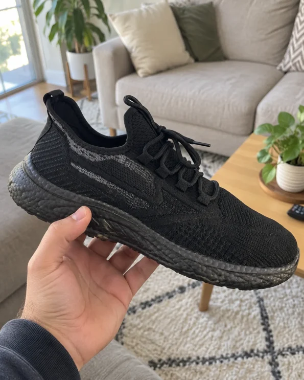 Basket Rami Flex noire tenue en main